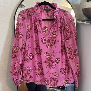 J. Crew Floral Pink Women's Top